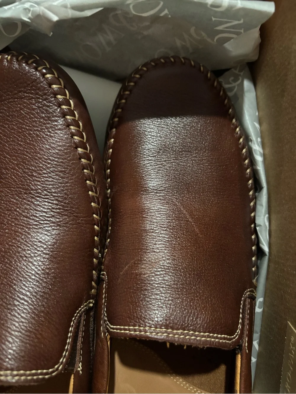 Johnston & Murphy Mahogany Full Grain Leather Loafers